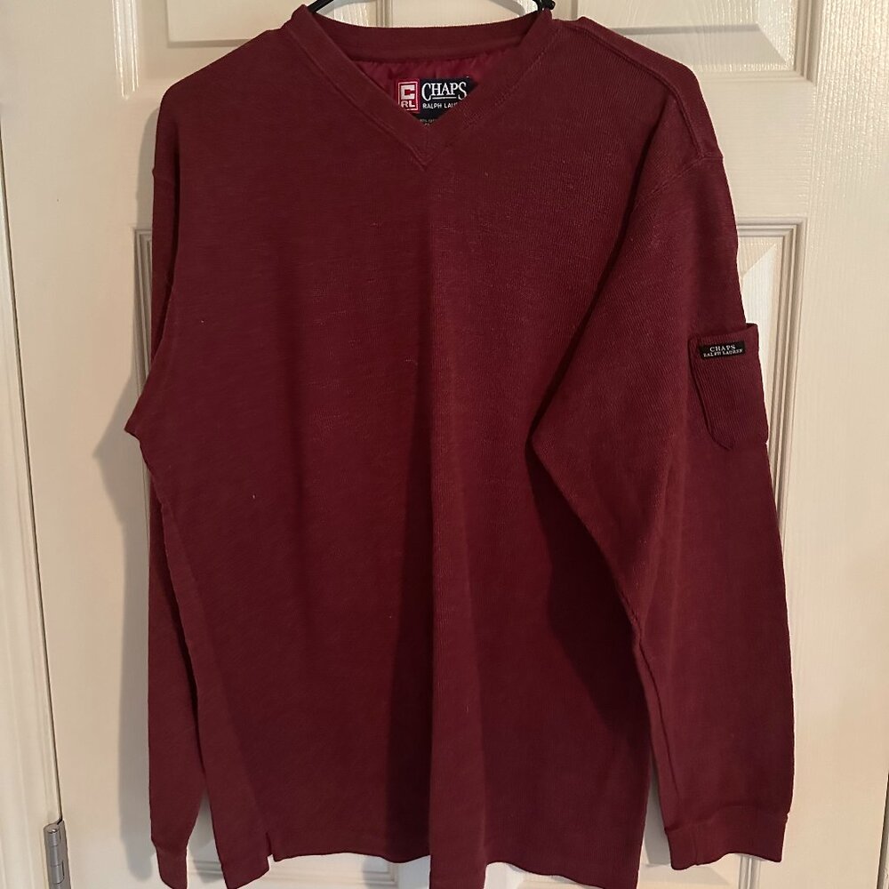 Red Chaps Ralph Lauren V Neck Sweater